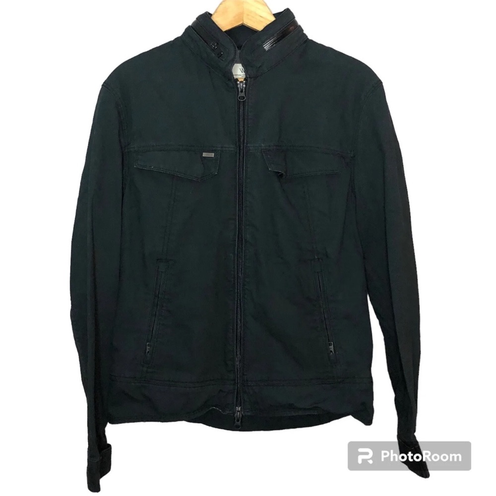Wrk Mens Jacket Full Zip Work Relax Karma Black Pockets Zip Hood Cotton Small